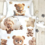 Комплект постільної білизни дитячий поплін Ведмедик бежевий (підковдра+наволочка)