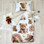 Комплект постільної білизни дитячий поплін Ведмедик бежевий (підковдра+наволочка)