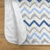 Непромокаюча пелюшка Фланель/Мембрана Зигзаг сіро-блакитний