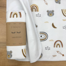 Непромокаюча пелюшка Фланель/Мембрана Ведмедик, веселка теракот