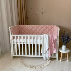 Бортик стьобаний "Baby Dream" на 3 сторони поплін пудра темна