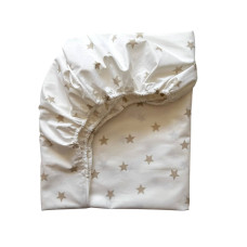Простирадло дитяче Зірка велика бежева на білому