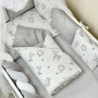 Комплект постільної білизни для новонародженого Happy night Звірята сірі
