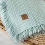 Плед муслін жатка мята з бахромою