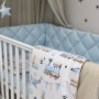 Комплект постільної білизни для новонародженого Baby Mix Паровозики, колір блакитний
