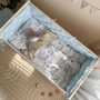 Комплект постільної білизни для новонародженого Baby Mix Паровозики, колір блакитний