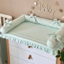 Пеленальний матрацик поплін з рюшем 60х80 Світла мята
