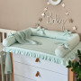 Пеленальний матрацик поплін з рюшем 60х80 Світла мята