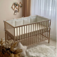 Бортики муслін на 2 сторони ліжка молочний