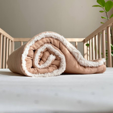 Плед муслін на хутрі Teddy бежевий