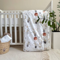 Підковдра 90х110 поплін Зайці на драбинці бежеві