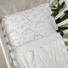 Наволочка поплін 40 х 60 Діно на білому 370000