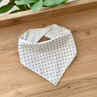 Слинявчик поплін Горошок сірий на білому (120133)