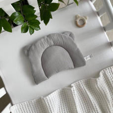 Подушка з вушками муслін сірий