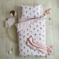 Комплект постільної білизни дитячий поплін Танцівниці на рожевому