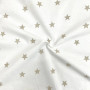 Непромокаюча пелюшка Поплін/Мембрана Зірка велика бежева на білому