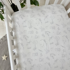 Простирадло "Baby Dear" муслін сірий