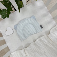 Подушка з вушками поплін Полоска блакитна (130046)