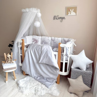 Комплект постільної білизни для новонародженого Magic Зайка срібло, колір сірий