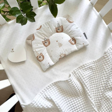 Подушка з вушками поплін Ведмедик у ковпачках (130046)