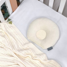 Подушка анатомічна велюр Молочний