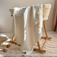 Плед вязаний Ромби айворі