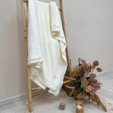 Плед вязаний Wellsoft Рогожка new айворі