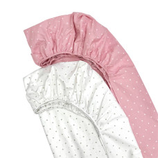 Простирадло дитяче поплін 2шт 80х160 Горох бежевий+горох на світлій пудрі