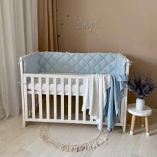 Бортик стьобаний "Baby Dream" на 3 сторони поплін блакитний