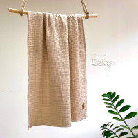 Плед муслін жатка бежевий без бахроми