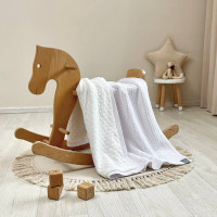 Плед бавовна Wellsoft Ромб дрібний білий