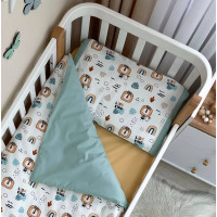 Змінна постіль Baby Dream Леви з веселками мята
