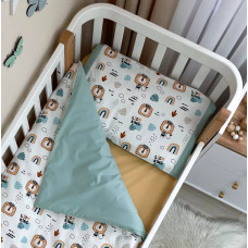 Змінна постіль Baby Dream Леви з веселками мята