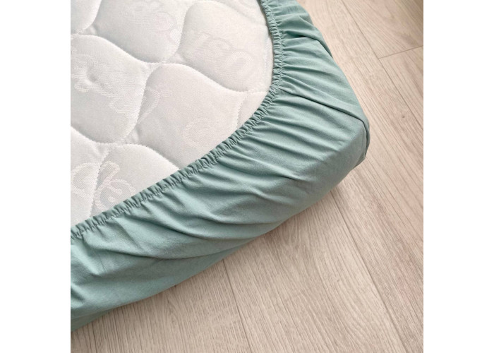 Комплект постільної білизни ясла варена бавовна з рюшем мятний