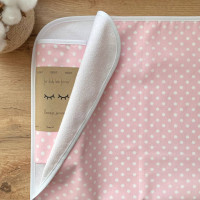 Пелюшка непромокаюча Горошок білий на рожевому