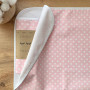 Пелюшка непромокаюча Горошок білий на рожевому