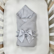 Плед-конверт з ковдрою + бантик DreamLand сірий