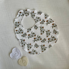 Слинявчик муслін Жатка 2-сторонній Гілочки оливи білий