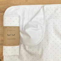 Непромокаюча пелюшка Поплін/Мембрана Горошок блакитний на білому