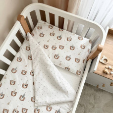 Змінна постіль Baby Mix Ведмедики у ковпачках бежеві
