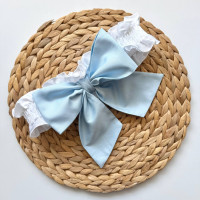 Бант на резинці сатин "Baby Dear" блакитний
