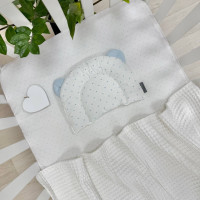 Подушка з вушками поплін Горох блакитний (130046)