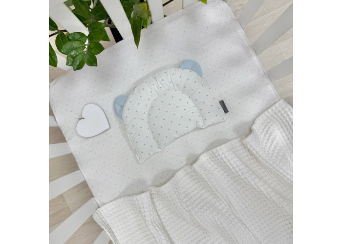 Подушка з вушками поплін Горох блакитний (130046)