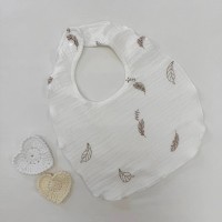 Слюнявчик муслин Жатка Пірячко коричневе