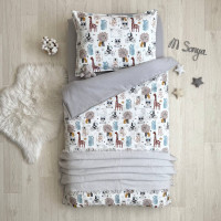 Комплект постільної білизни дитячий фланель Песики на велосипедах