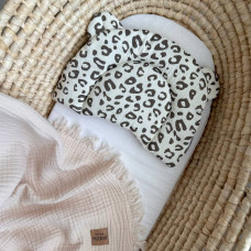 Подушка з вушками муслін Леопард коричневий (130056)