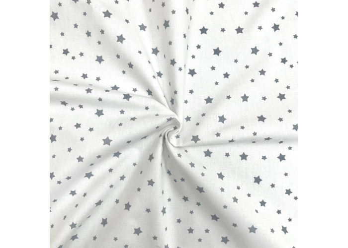 Непромокаюча пелюшка Поплін/Мембрана Зорепад сірий на білому