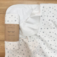 Непромокаюча пелюшка Поплін/Мембрана Зорепад сірий на білому