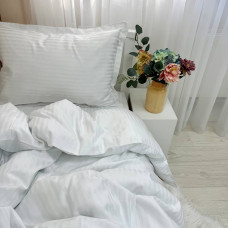 КПБ Євро сатин страйп білий