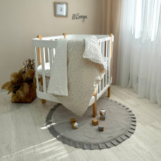 Плед-конверт з ковдрою на Minky Сердечка різнокольорові на бежевому